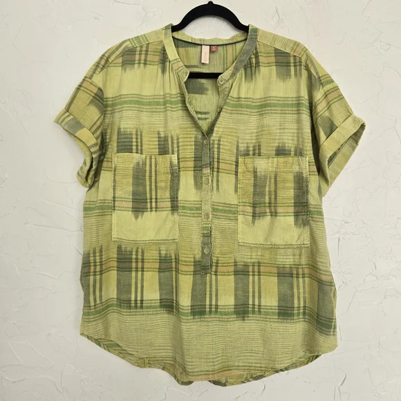 Anthro PILCRO Green Hannah Surf Top, XL - Picture 3 of 10